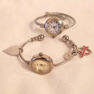 2 Ladies Cuff Bracelet Watches